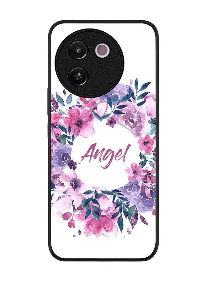 Stylizedd Rugged Black edge case for Vivo V30e, Slim fit Soft Case Flexible Rubber Edges Anti Drop TPU Gel Thin Cover -  Angel - Image 1