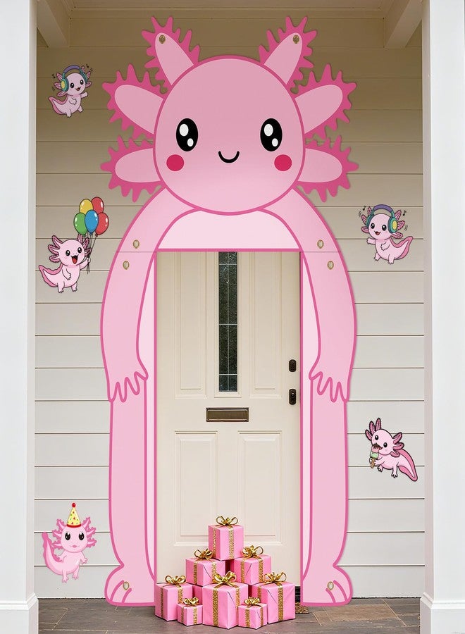 AKAIXI Axolotl Door Banner Decoration Front Door Porch Banner Wall Decor for Indoor Outdoor Yard Garage Photo Booth Prop Door Decor - Image 1