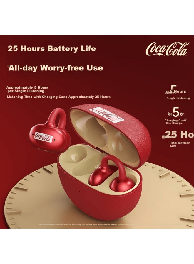 Coca-cola Latest Model T60 Bluetooth Bone Conduction Open-ear Wireless Sports Running Gaming Ai Headphones