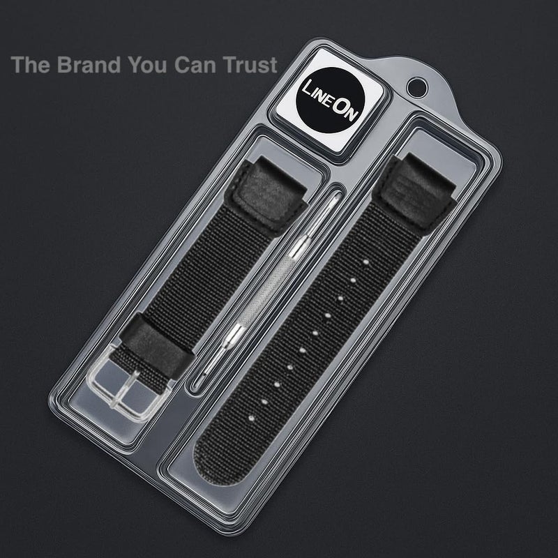 Lineon 18mm Nylon & Leather Nato Style Watch Strap Cut Pattern Specially Compatible With CASI0 Royale AE-1200WH AE 1200 WH with Tool & Pins - Image 2