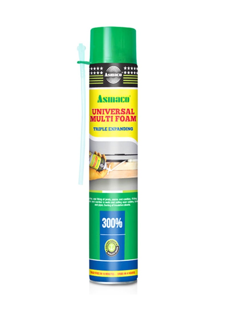 Asmaco - Polyurethane PU Insulating Foam Sealant | Multipurpose Expandable PU Foam Spray for Window, Tile, Door, and AC Gaps (750ml) - Image 1