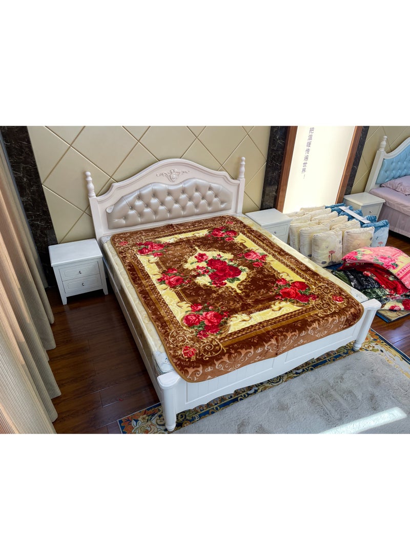 STARGOLD 160x220cm Weighted Comfort Blanket Heavy 1 Ply Winter Throw Blanket for Single Bed, Embossed Wool Feel Bedding, SG-BL904