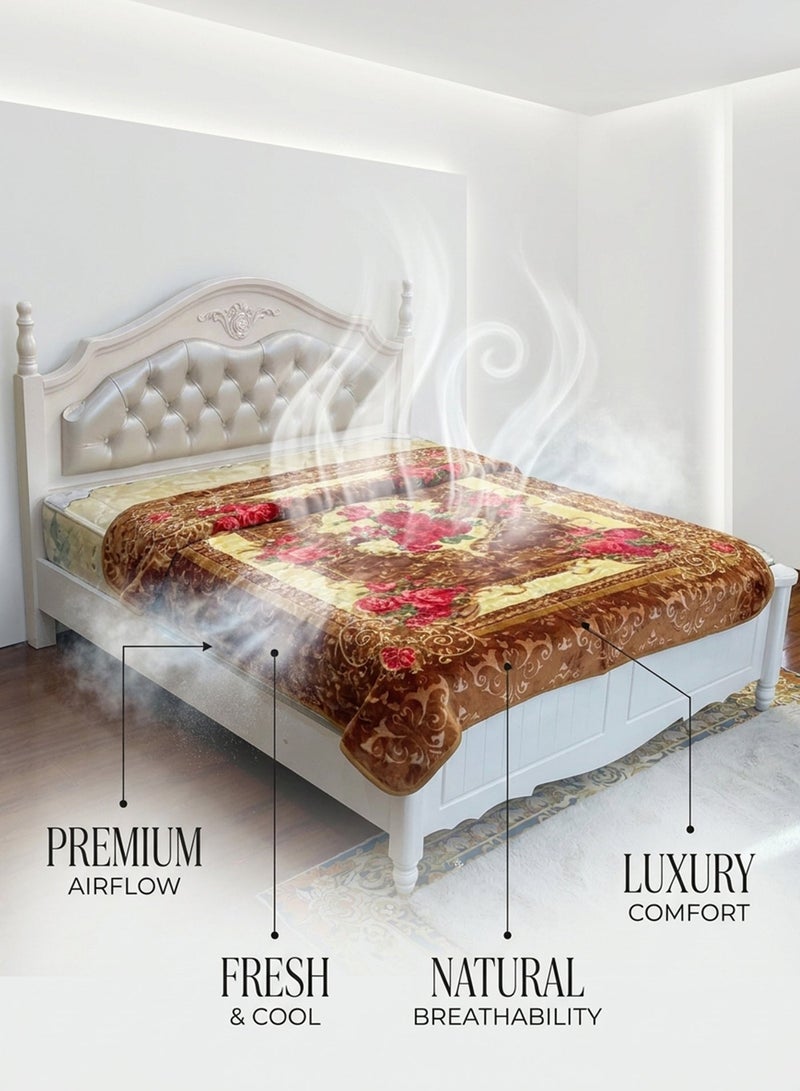 STARGOLD 160x220cm Weighted Comfort Blanket Heavy 1 Ply Winter Throw Blanket for Single Bed, Embossed Wool Feel Bedding, SG-BL904 - Image 2