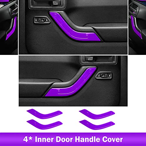 Opall 18 PCS Full Set Interior Decoration Trim Kit,Interior Door Handle Cover Trim,Copilot Handle Cover Trim,Air Conditioning Vent Cover Trim, for Jeep Wrangler JK JKU 2011-2018 4-Door (Purple) - Image 5