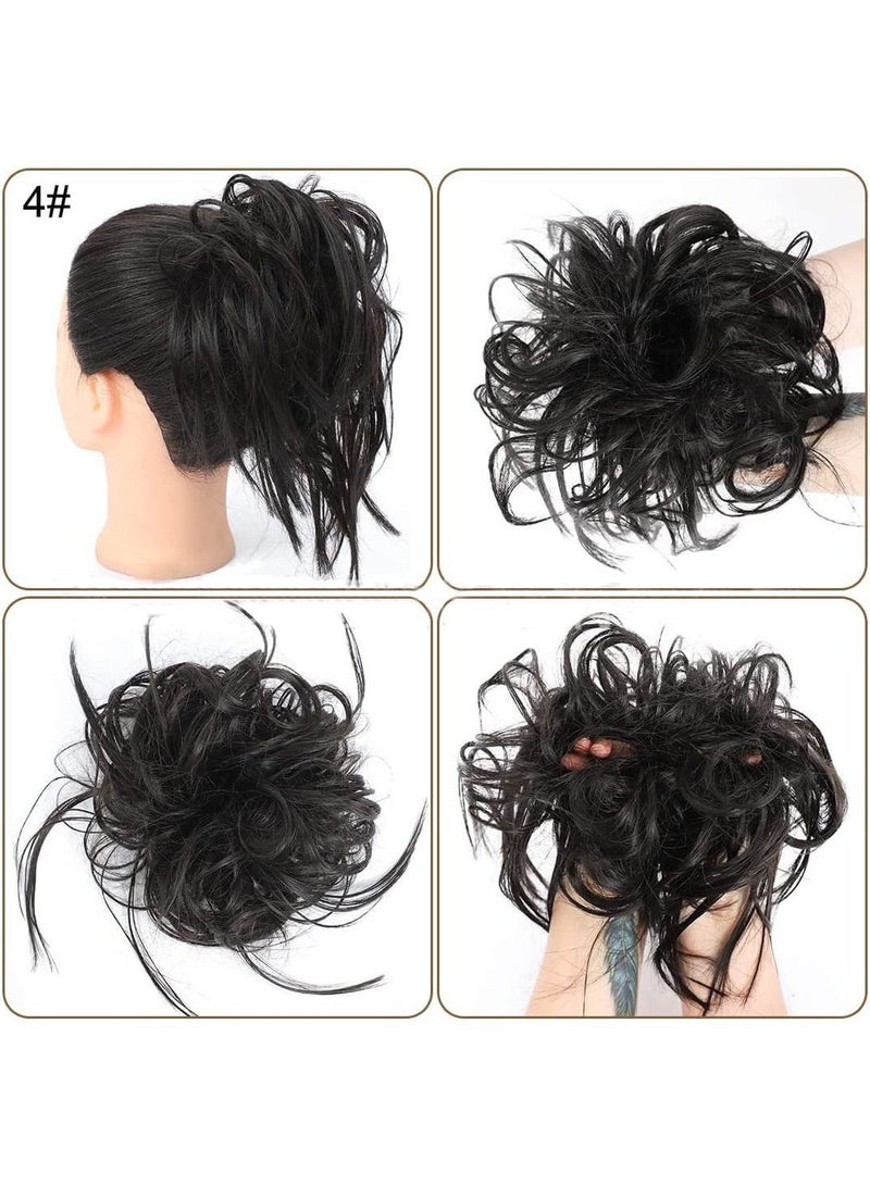 إستيل كعكة كوكتيل فوضوي ، كعكة الشعر ، وصلات شعر ، وصلات شعر مرنة ، قطعة شعر ، وصلات شعر ، وصلات شعر ، وصلات شعر صناعية ، سكرانشيز ، قطعة شعر للنساء ، اللون # 4 - Image 2