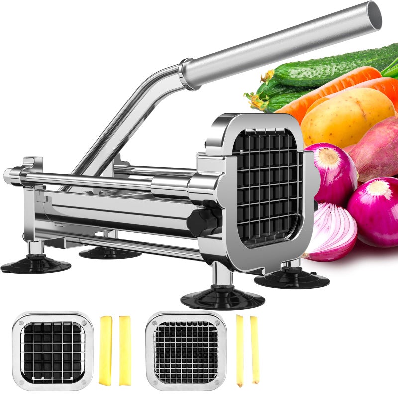 Befano Befano French Fry Cutter Stainless Steel Potato Cutter with 12 Inch and 14 Inch Blades Manual Cutter 12   14  Blade 