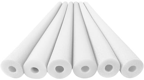 Play22 Pool Noodles Foam 6 Pack Soft Large White Foam Noodle Tube Bulk Swim Noodles MultiPurpose Floating Training Device Exercise Aid Craft Projects - Image 1