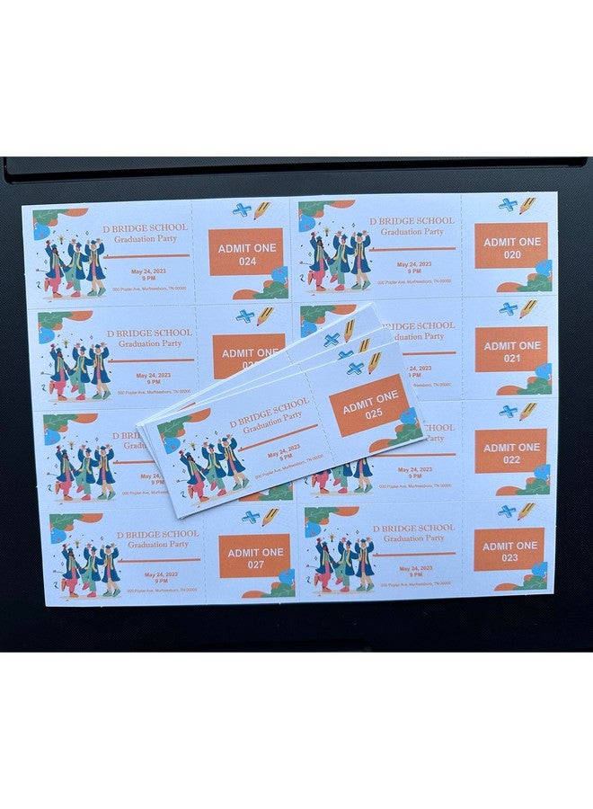 MR-LABEL 210Gsm Heavyweight Printable Raffle Tickets With Tearaway Stubs Microperforated Cardstock Laser/Inkjet For Raffle And Event Tickets (21/8 X 51/2 25 Sheets 200 Tickets) - Image 2