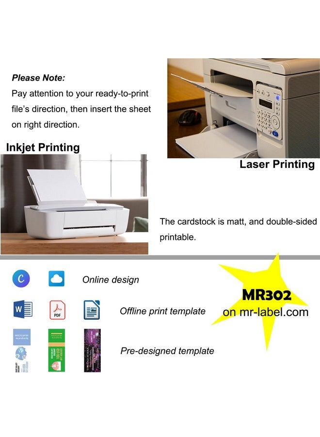 MR-LABEL 210Gsm Heavyweight Printable Raffle Tickets With Tearaway Stubs Microperforated Cardstock Laser/Inkjet For Raffle And Event Tickets (21/8 X 51/2 25 Sheets 200 Tickets) - Image 5