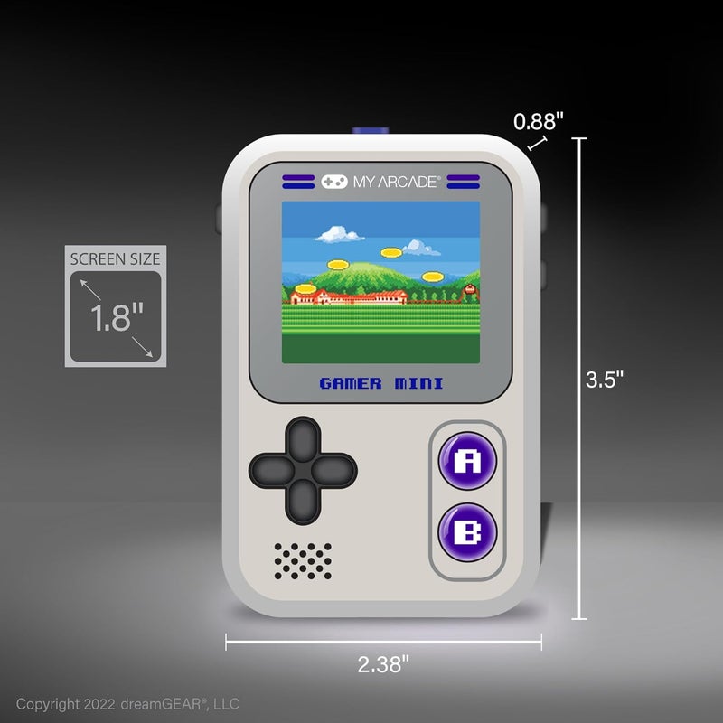 My Arcade Gamer Mini Classic-Purple: Games for Kids, Miniature Handheld Gaming System Packed with 160 Games, 1.8'' Color Display (DGUN-3924), Small - Image 2