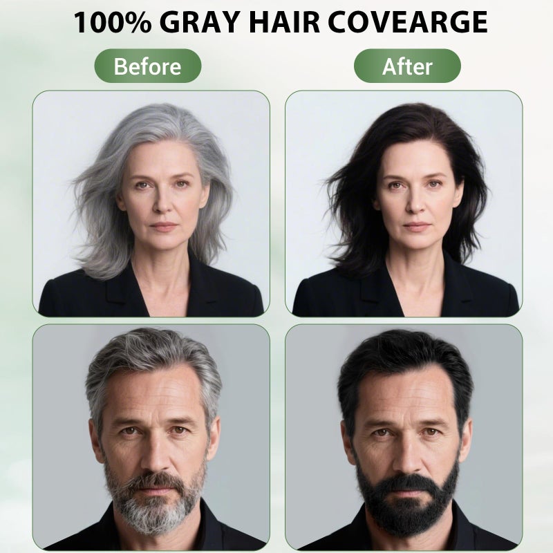 Farndu Black Hair Dye Shampoo for Women & Men, Gray Hair Coverage Herbal Natural 3 in 1 Hair Color Shampoo, Champu para canas - Image 4