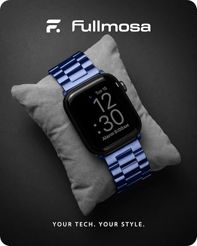 Fullmosa Metal Band Compatible with Apple Watch Bands 45mm 44mm 42mm, iWatch Band with Case for Apple Watch Series 9 8 7 6 5 4 3 2 1 SE3/2/1, Blue - Image 2