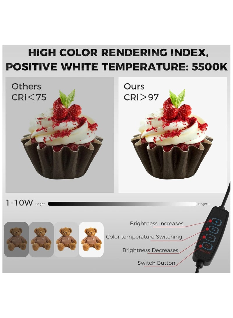 PULUZ PULUZ Mini Light Box Photography, 25cm Portable Folding Mini Photo Studio Box Tent kit with 112pcs LED Lights CRI ≥97+6 Kinds Double-sided Colors Backgrounds for Small Size Products Lightbox  - Image 5