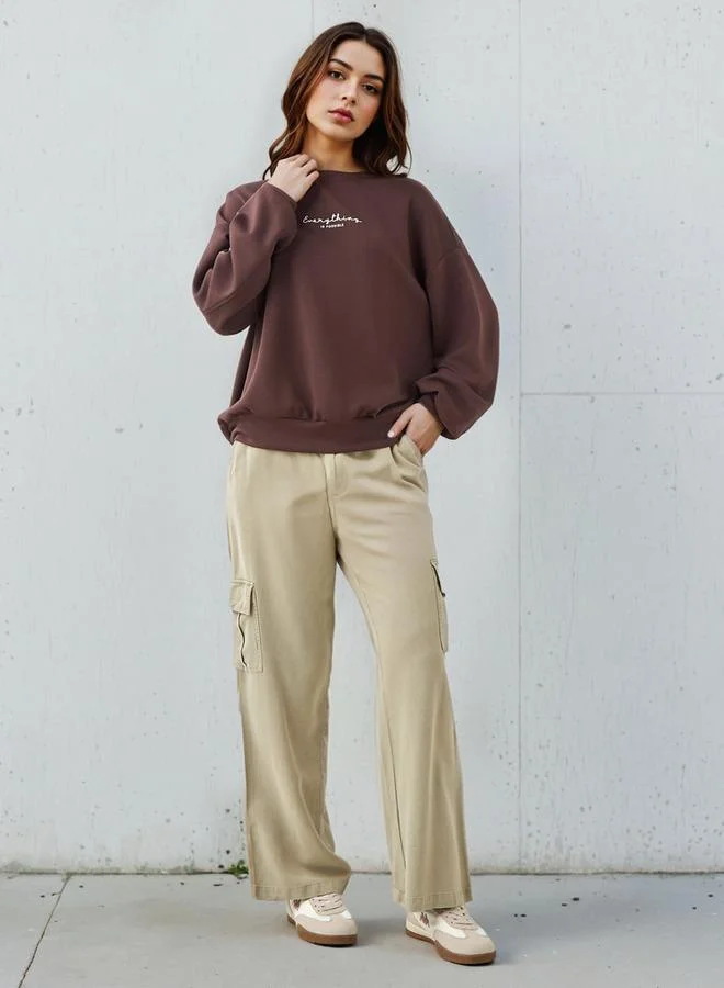 سبلاش فيڤ Regular Fit Sweatshirt with Slogan Print