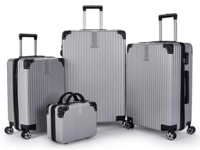 ليمرا طقم شنط سفر مكون من 4 حقائب أمتعة لون فضي