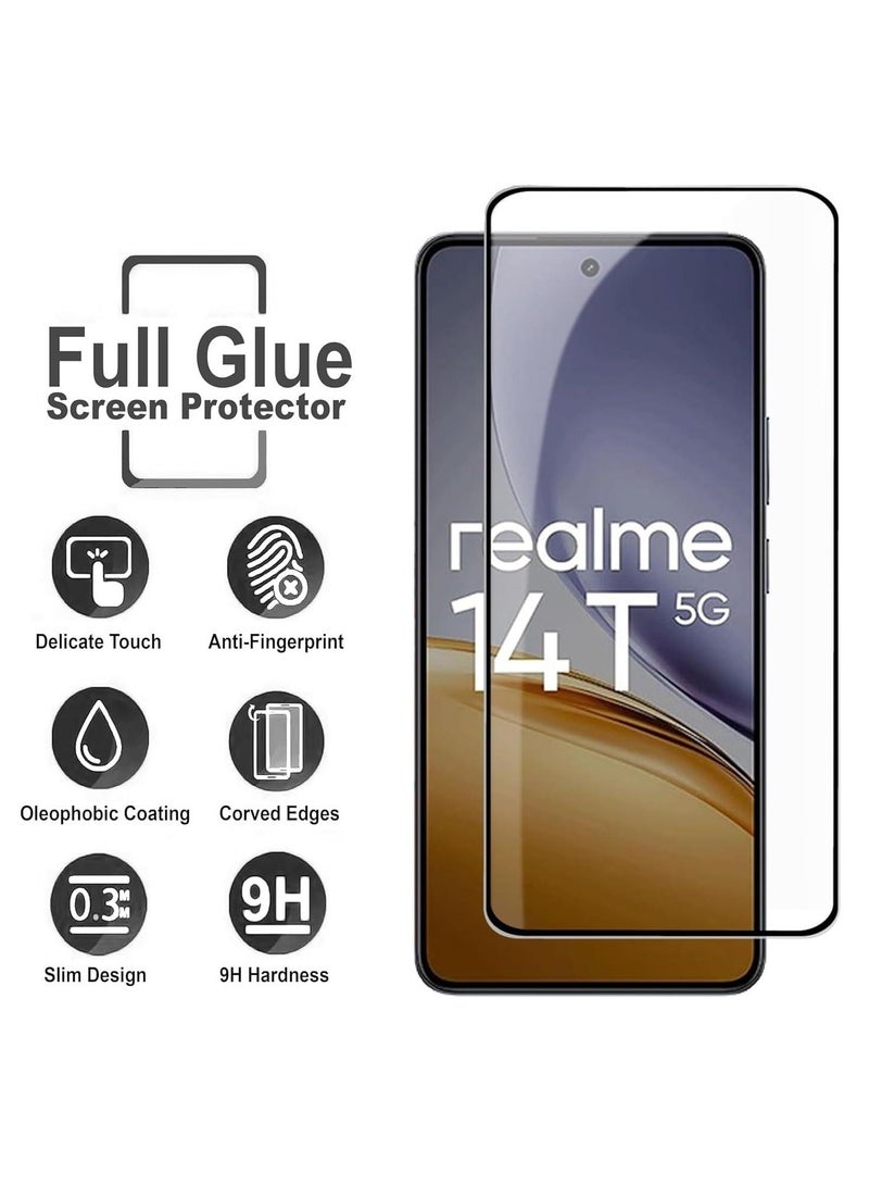 Screen Protector  for Realme 14 5G / Realme 14T 5G Premium Tempered Glass Screen Protector - Black - Image 2