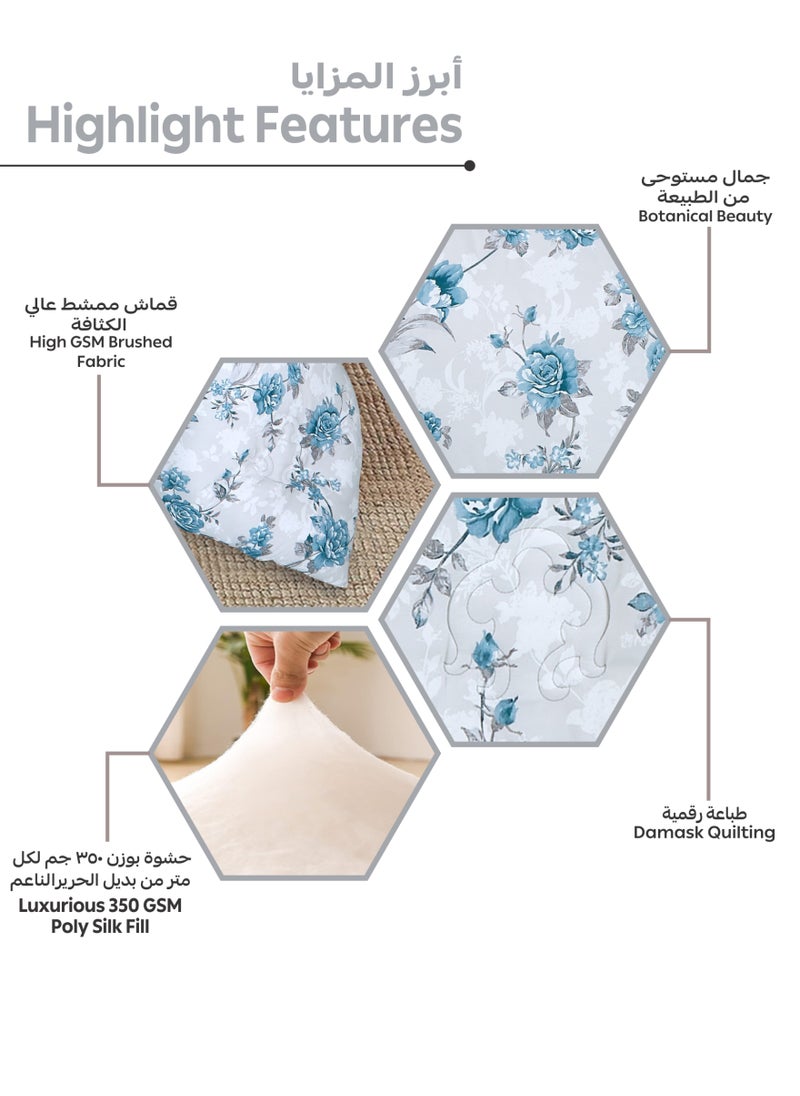 دوناتيلا طقم مفرش سرير فندقي 6 قطع يناسب سرير مزدوج 200×200 سم مشجر  - Image 5