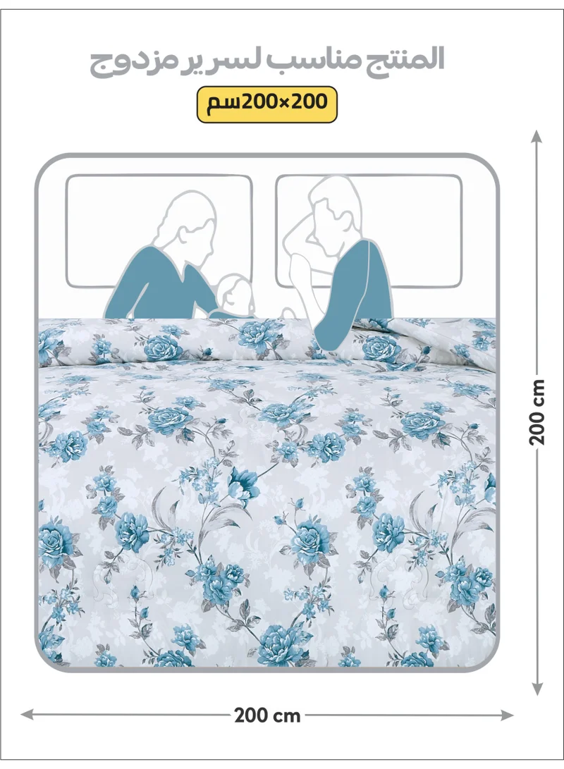 Donetella Bedding Comforter Set King Size, 6-Pcs Bed Set Fits 200x200 Cms -Printed Bedding Set-All Season- Brushed Microfiber (طقم مفرش سرير فندقي)