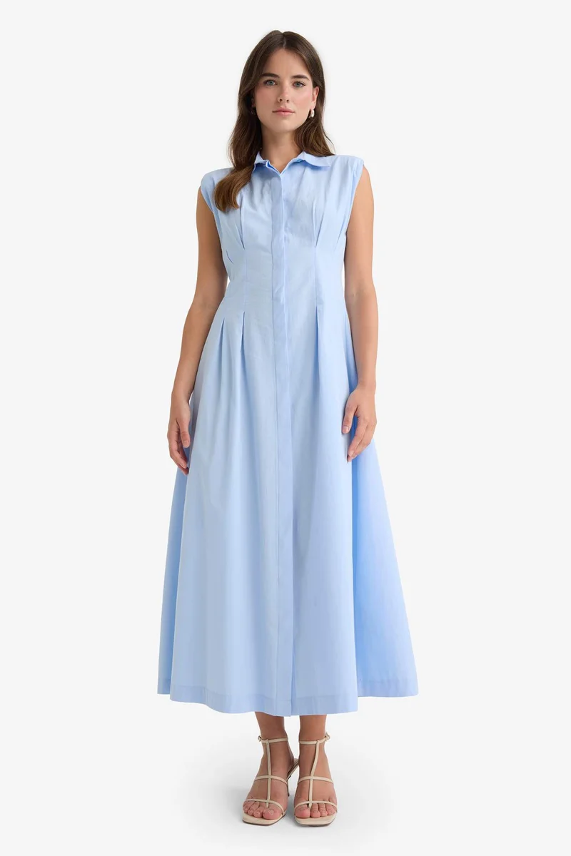 DeFacto Flare Poplin Sleeveless Dress