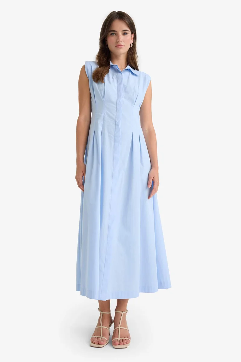 DeFacto Flare Poplin Sleeveless Dress