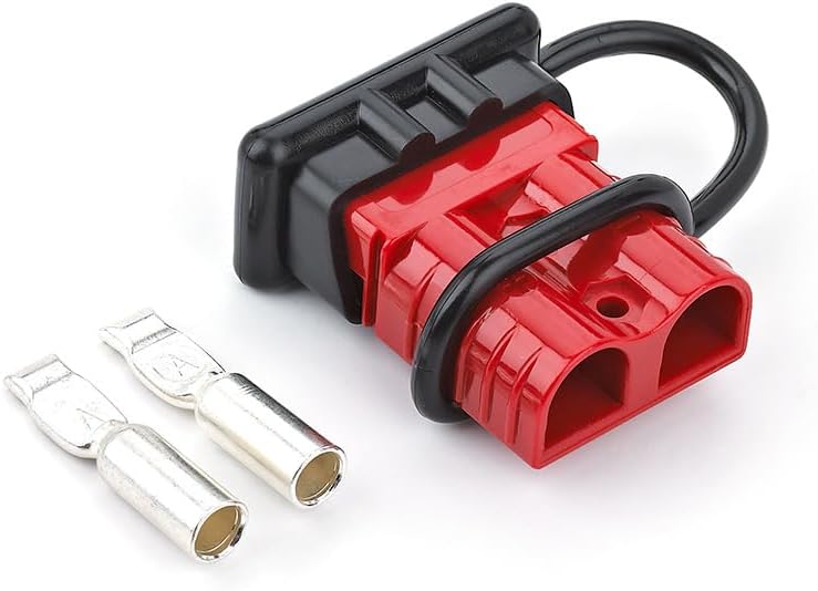 Unifizz Car 4pcs 600V 50A Battery Quick Connect Disconnect Wire Harness Plug with Cover Orange for Trailer Forklift 7 8 10 AWG - Image 4