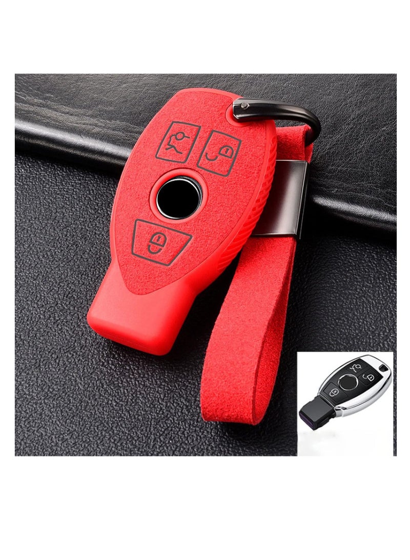 Premium Suede Leather Car Key Cover for Mercedes-Benz A, B, C, E, R, S Class, AMG, GLS, GLA, GLK, CLA, CLS, GLC, W176, W221, W212, W463, W204, W205 – Stylish, Protective Key Case - Image 1