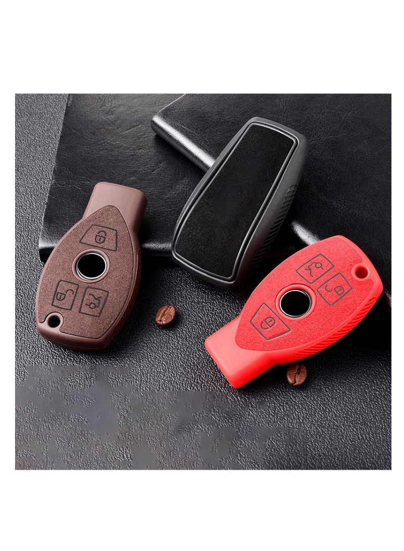 Premium Suede Leather Car Key Cover for Mercedes-Benz A, B, C, E, R, S Class, AMG, GLS, GLA, GLK, CLA, CLS, GLC, W176, W221, W212, W463, W204, W205 – Stylish, Protective Key Case - Image 4