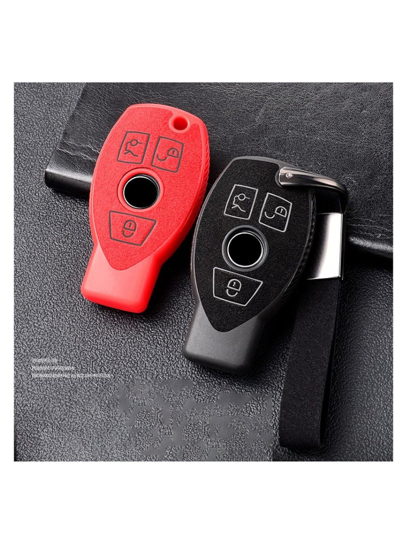 Premium Suede Leather Car Key Cover for Mercedes-Benz A, B, C, E, R, S Class, AMG, GLS, GLA, GLK, CLA, CLS, GLC, W176, W221, W212, W463, W204, W205 – Stylish, Protective Key Case - Image 2