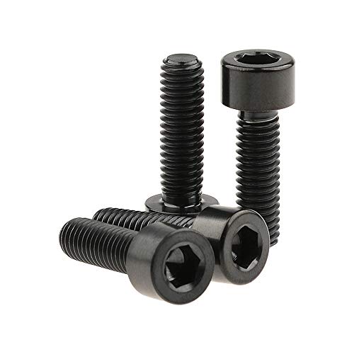 Wanyifa Titanium Ti M6 x 20mm Socket Allen Hex Bolt for Bicycle Disc Brake Caliper Adapter Mount Upgrade Pack of 4 (Black) - Image 5