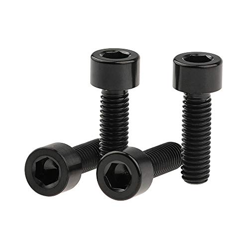 Wanyifa Titanium Ti M6 x 20mm Socket Allen Hex Bolt for Bicycle Disc Brake Caliper Adapter Mount Upgrade Pack of 4 (Black) - Image 1