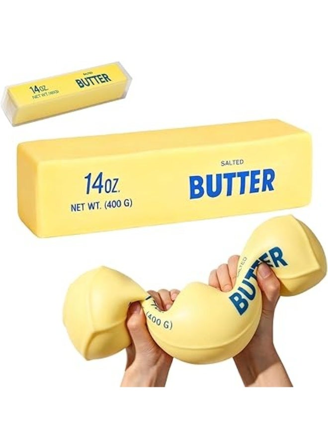 Butter لعبة ضغط واقعية على شكل زبدة 22 سم، لعبة فidget بطيئة الارتفاع لتخفيف التوتر، رغوة PU ناعمة للقلق وتخفيف الحواس - Image 1