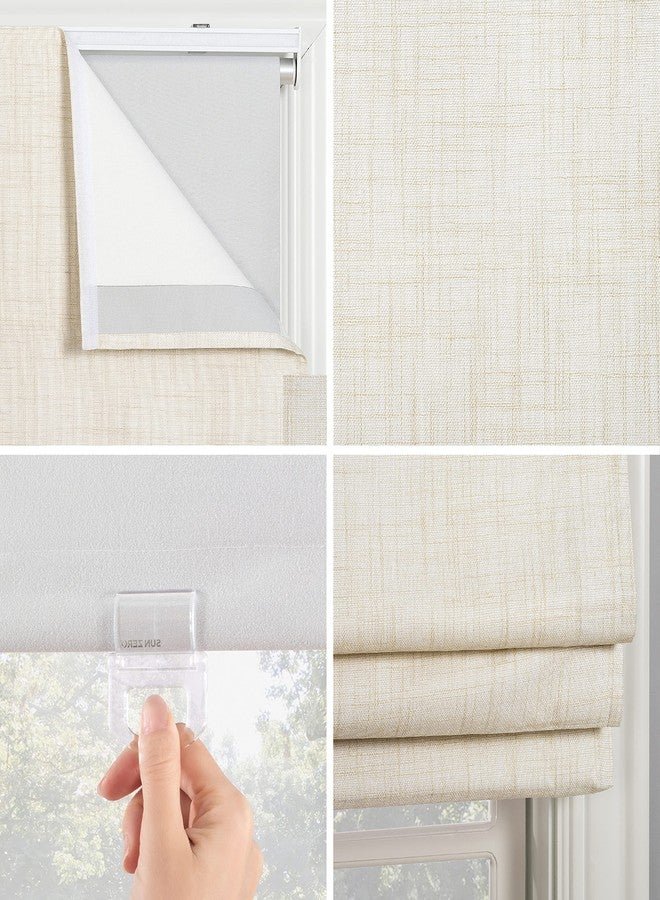 صن زيرو ستارة رومانية لاسلكية من صن زيرو سيرافينا، بنسيج خاص، تحجب الضوء بنسبة 100%، لون كتان، عرض 34 بوصة × ارتفاع 64 بوصة - Image 3