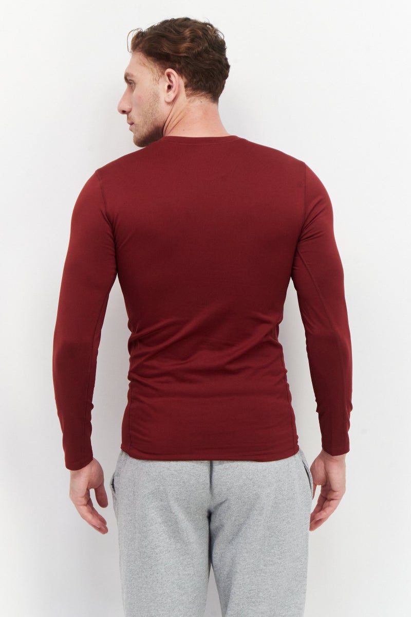 New Balance Men Sportswear Fit Long Sleeves Training Sweatshirt, Maroon - Image 3