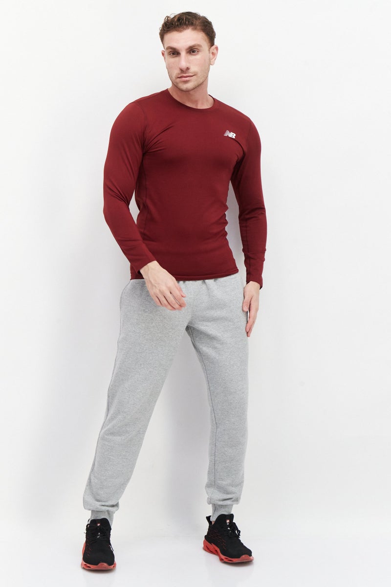 New Balance Men Sportswear Fit Long Sleeves Training Sweatshirt, Maroon - Image 4