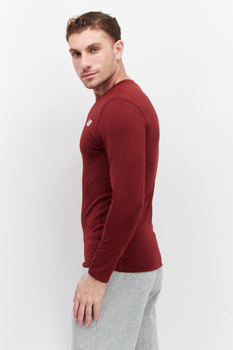 New Balance Men Sportswear Fit Long Sleeves Training Sweatshirt, Maroon - Image 2