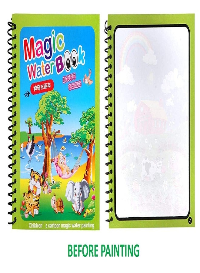 HASTAP Reusable Magic Water Coloring Book | Quick Dry Doodle With Magic Pen | Self-Drying Easy to Hold Pen | Educational Toy for Kids (Pack of 4, Assorted Design) - Image 4