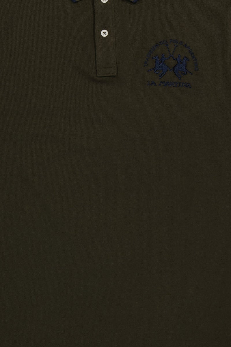 La Martina Men Regular Fit Embroidered Logo Short Sleeve Polo Shirt, Olive - Image 3