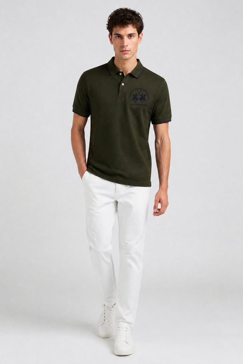 La Martina Men Regular Fit Embroidered Logo Short Sleeve Polo Shirt, Olive - Image 5