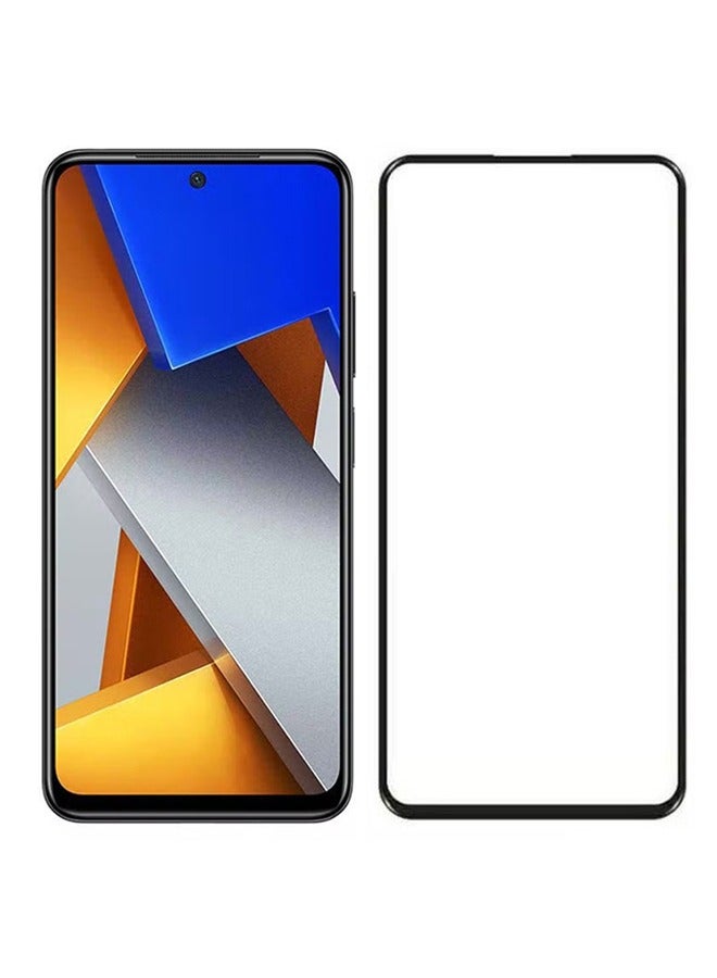 Tempered Glass Screen Protector For Xiaomi POCOM4 pro 4G Black Edge/Clear - Image 1