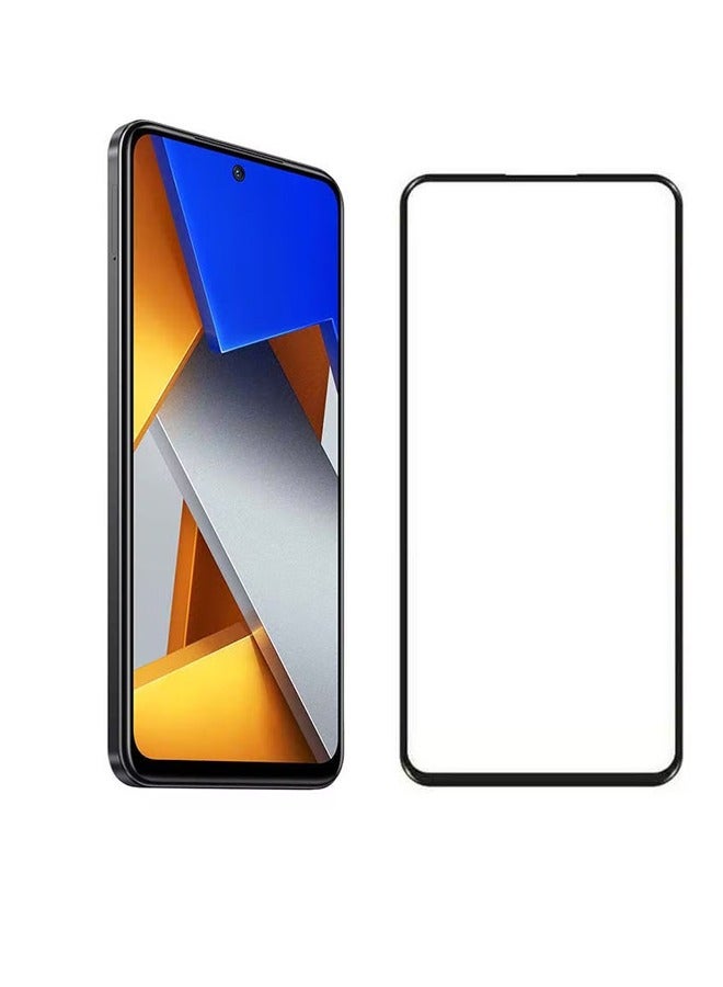 Tempered Glass Screen Protector For Xiaomi POCOM4 pro 4G Black Edge/Clear - Image 2