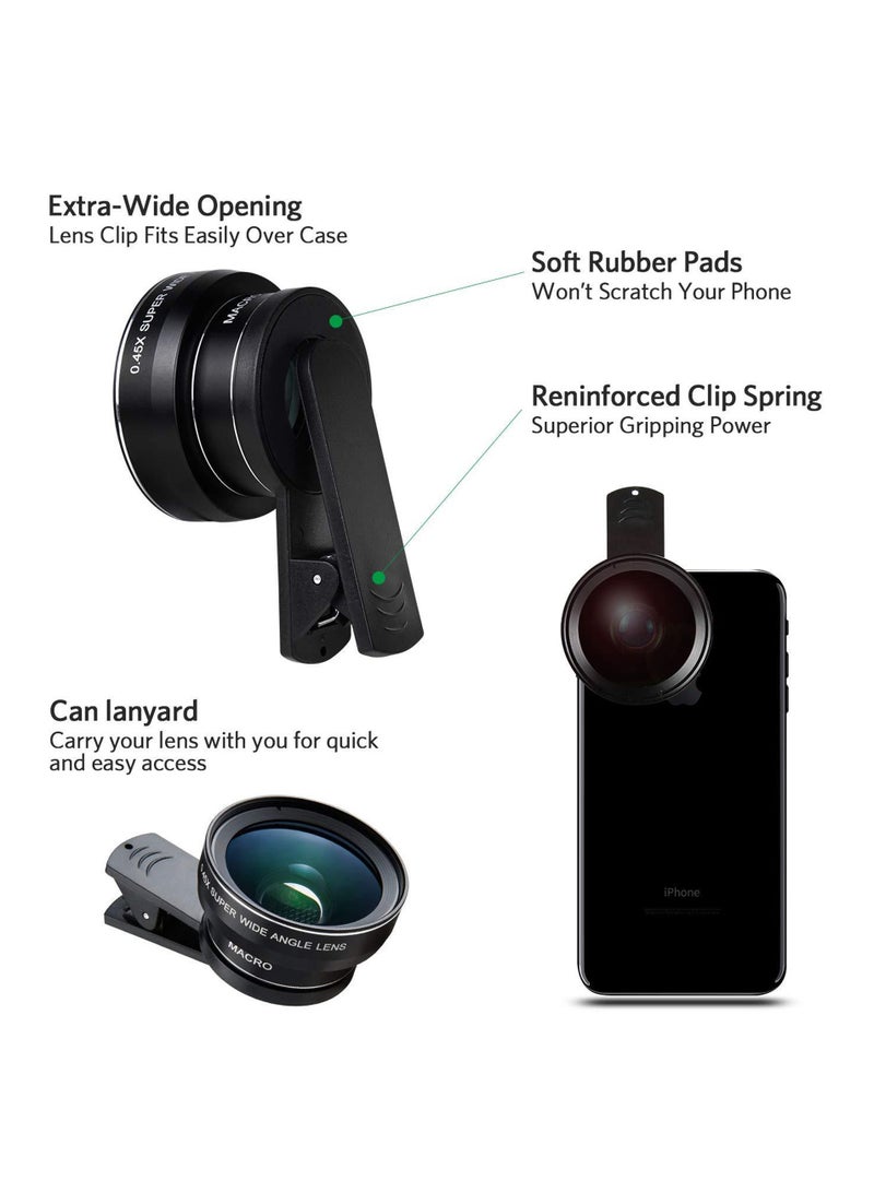 Phone Camera Lens Kit with Universal Clip, Mobile Phone Lens Super Wide-Angle + Macro HD Lens, For All Smartphones - Image 5