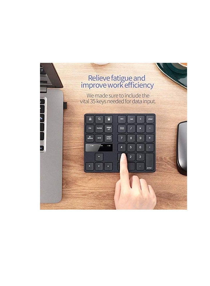 Numeric Keypad, Ultra-Silent External Numeric Pad,USB Rechargeable Number Pad Keyboard with 35 Keys for Macbook,Android, Windows - Image 5