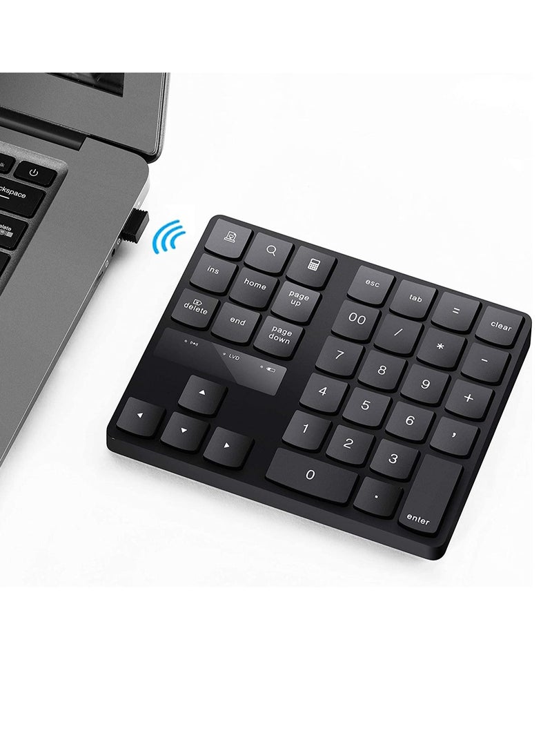 Numeric Keypad, Ultra-Silent External Numeric Pad,USB Rechargeable Number Pad Keyboard with 35 Keys for Macbook,Android, Windows - Image 1