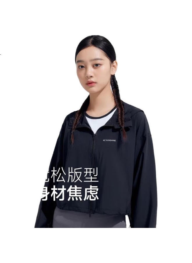 Vvc Chengyi Same Style Sun Protection Clothing, Cool Ice Silk Sun Protection Garment, Breathable Uv Protection, Loose Short Fashionable Black, One Size Fits All - Image 3