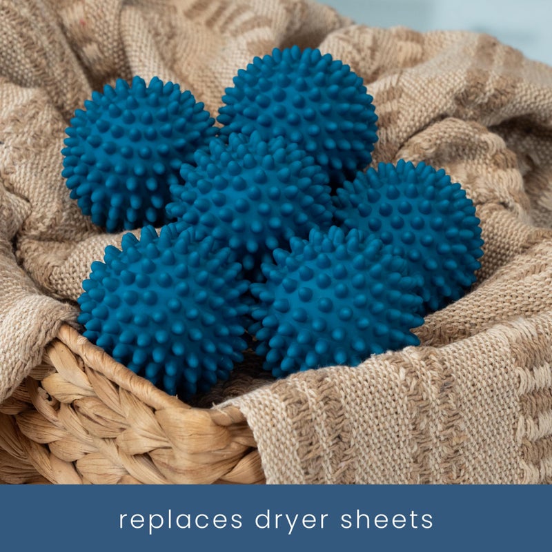 S&T INC. Reusable Plastic Dryer Balls, Fabric Softener for Laundry, Dark Blue, 2.5 in, 6 Pack - Image 3