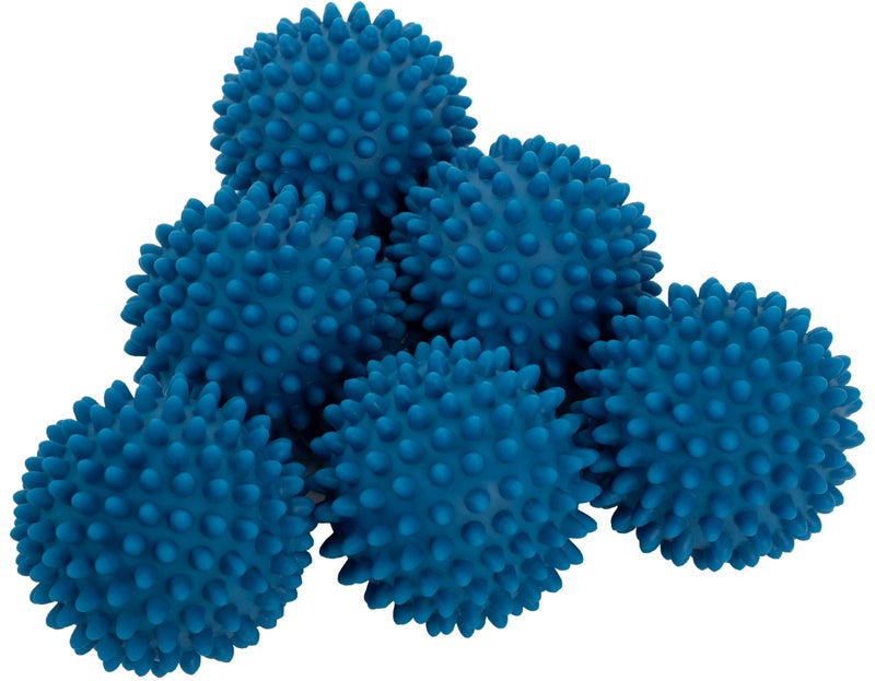 S&T INC. Reusable Plastic Dryer Balls, Fabric Softener for Laundry, Dark Blue, 2.5 in, 6 Pack - Image 1