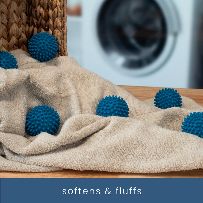 S&T INC. Reusable Plastic Dryer Balls, Fabric Softener for Laundry, Dark Blue, 2.5 in, 6 Pack - Image 4