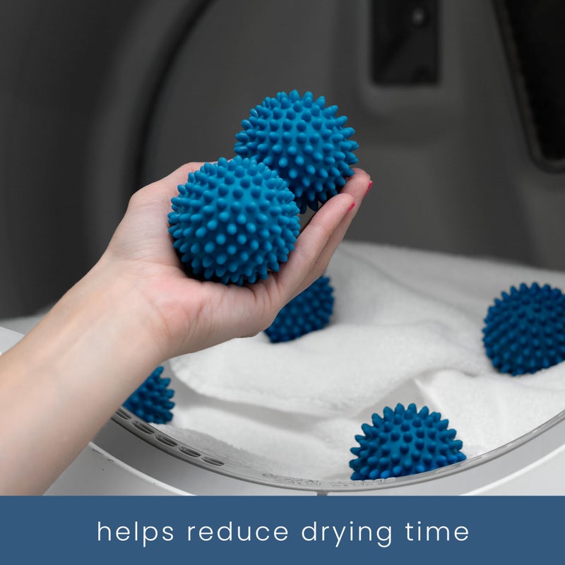 S&T INC. Reusable Plastic Dryer Balls, Fabric Softener for Laundry, Dark Blue, 2.5 in, 6 Pack - Image 2