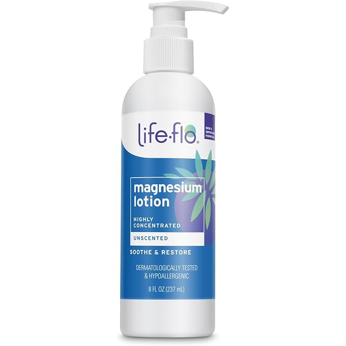 Life-flo Magnesium Lotion, Unscented Massage & Body Lotion, Relief & Relaxation for Overworked Muscles & Joints, With Magnesium Chloride from the Zechstein Seabed, Plus Shea Butter & Coconut Oil, 8oz - Image 1