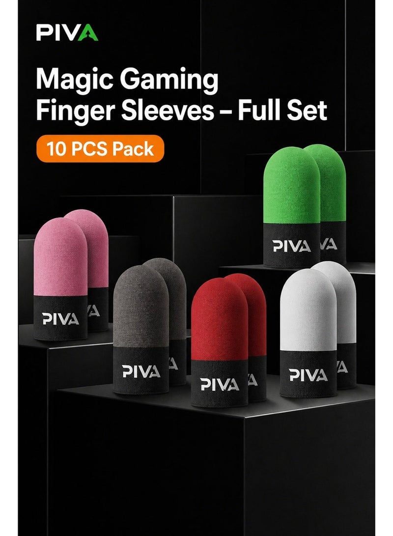 PIVA 10 Mobile Gaming Finger Sleeves – Frost Cold Silver Fiber Touchscreen Finger Cover for PUBG & FPS Games, Anti-Sweat, High Sensitivity, Smooth Control For Redmagic, Iphone, iPad, Samsung, Poco and Mobile Phones (5 Pairs / 10 PCS) - Image 2
